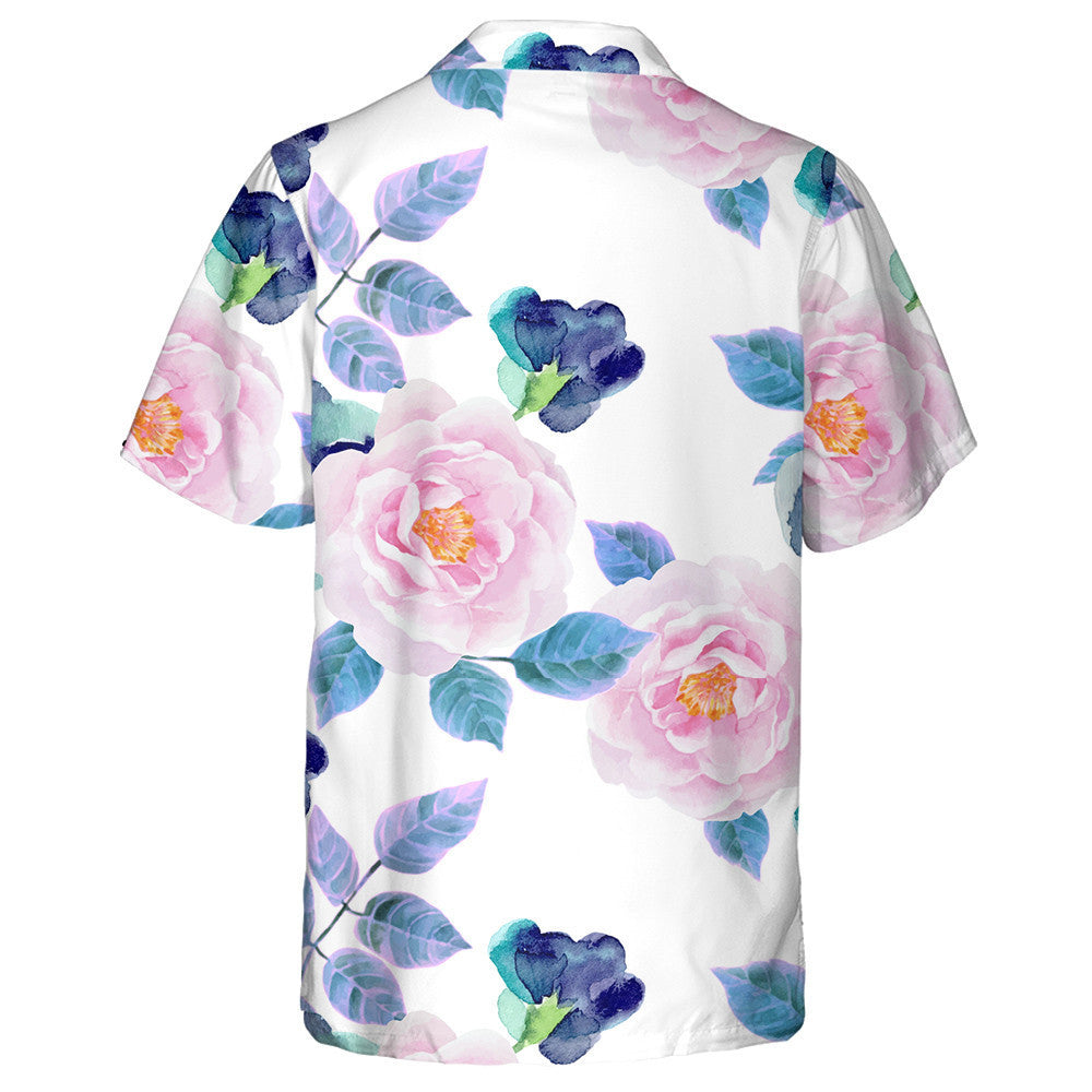 Patrún Uiscedhath As Rósanna Violets Ar Chúlra Bán Léine Haváís, Bronntanas Léine Haváíais, Bronntanas Nollag