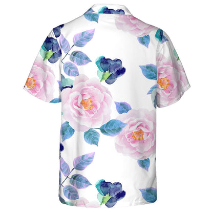 Patrún Uiscedhath As Rósanna Violets Ar Chúlra Bán Léine Haváís, Bronntanas Léine Haváíais, Bronntanas Nollag