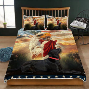 Black Labrador Dog Jesus Eagle Quilt Bedding Set  Bedroom Set Bedlinen 3D ,Bedding Christmas Gift,Bedding Set Christmas