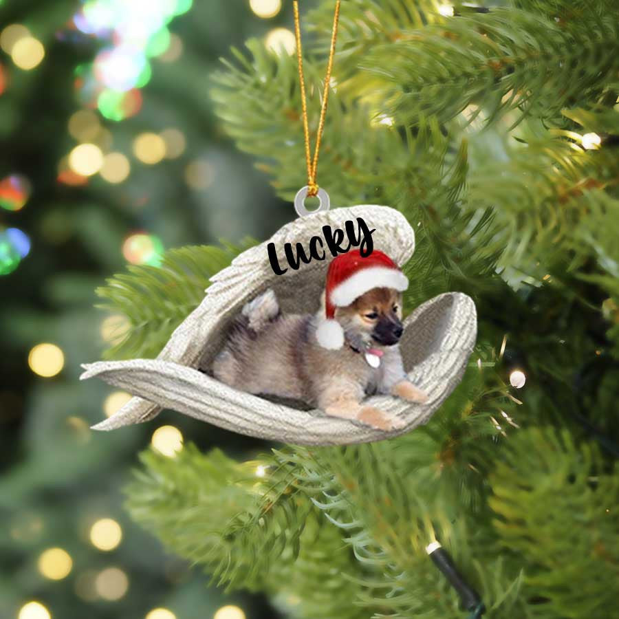 Pearsantaithe Bán Poodle Codlata Aingeal Nollag Maol Aicrileach Ornáide Madraí Bronntanas Cuimhneacháin, Bronntanas Nollag