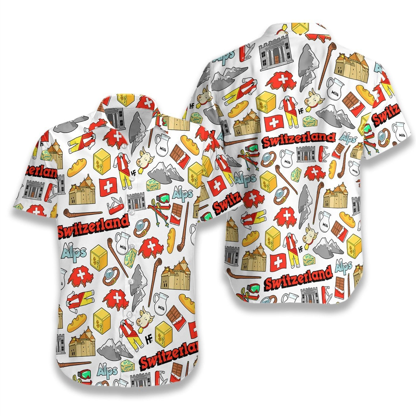 Pride Design Hawaiian Shirt I Love Switzerland,Hawaiian Shirt Gift, Christmas Gift