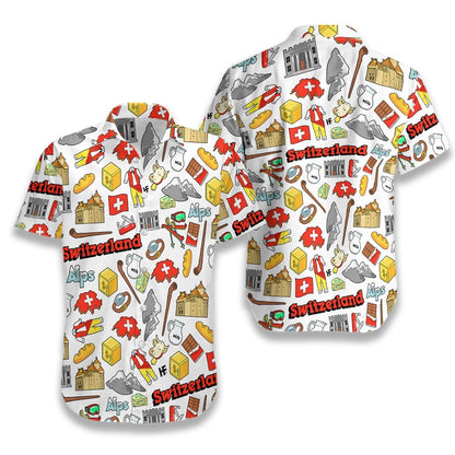 Pride Design Hawaiian Shirt I Love Switzerland,Hawaiian Shirt Gift, Christmas Gift