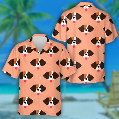 Cute Beagle Puppy Head Hand Draw Hawaiian Shirt, Hawaiian Shirt Gift, Christmas Gift