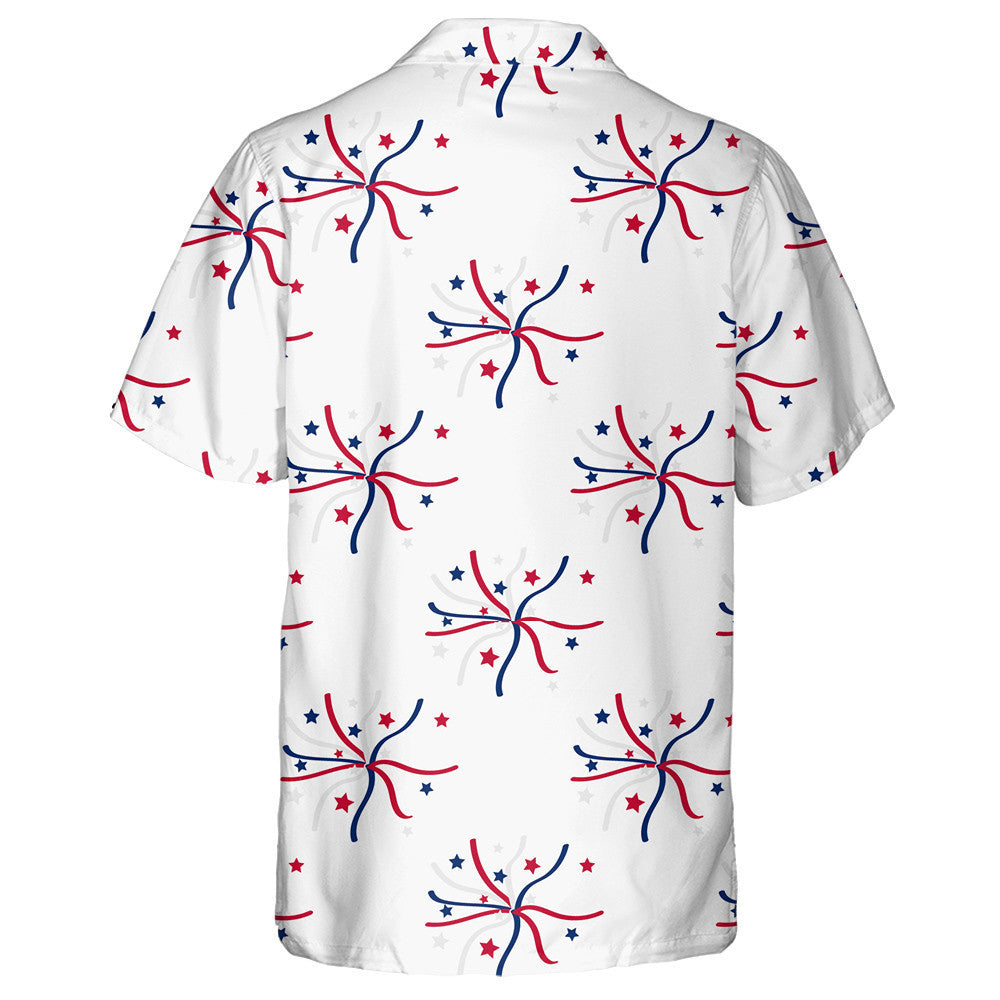 Abstract Red Blue Star Ar Liath Patrún Cúlra Léine Haváí, Bronntanas Léine Haváíais, Bronntanas Nollag