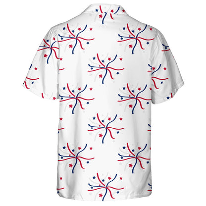 Abstract Red Blue Star Ar Liath Patrún Cúlra Léine Haváí, Bronntanas Léine Haváíais, Bronntanas Nollag