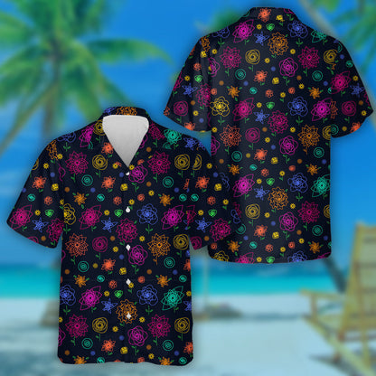 One-Line Closed Images Of Multicolor Sunflowers Hawaiian Shirt, Hawaiian Shirt Gift, Christmas Gift