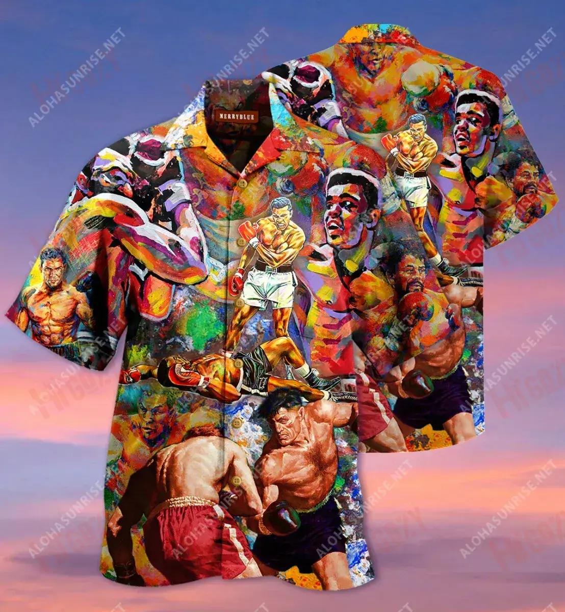 Boxing Is My Therapy Short Sleeve Shirt Ocean Tropical Shirts Best Hawaiian Shirts Funny Hawaiian Shirt,Hawaiian Shirt Gift, Christmas Gift