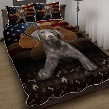 Silver Labrador Dog Paw Quilt Bedding Bedroom Set Bedlinen 3D,Bedding Christmas Gift,Bedding Set Christmas