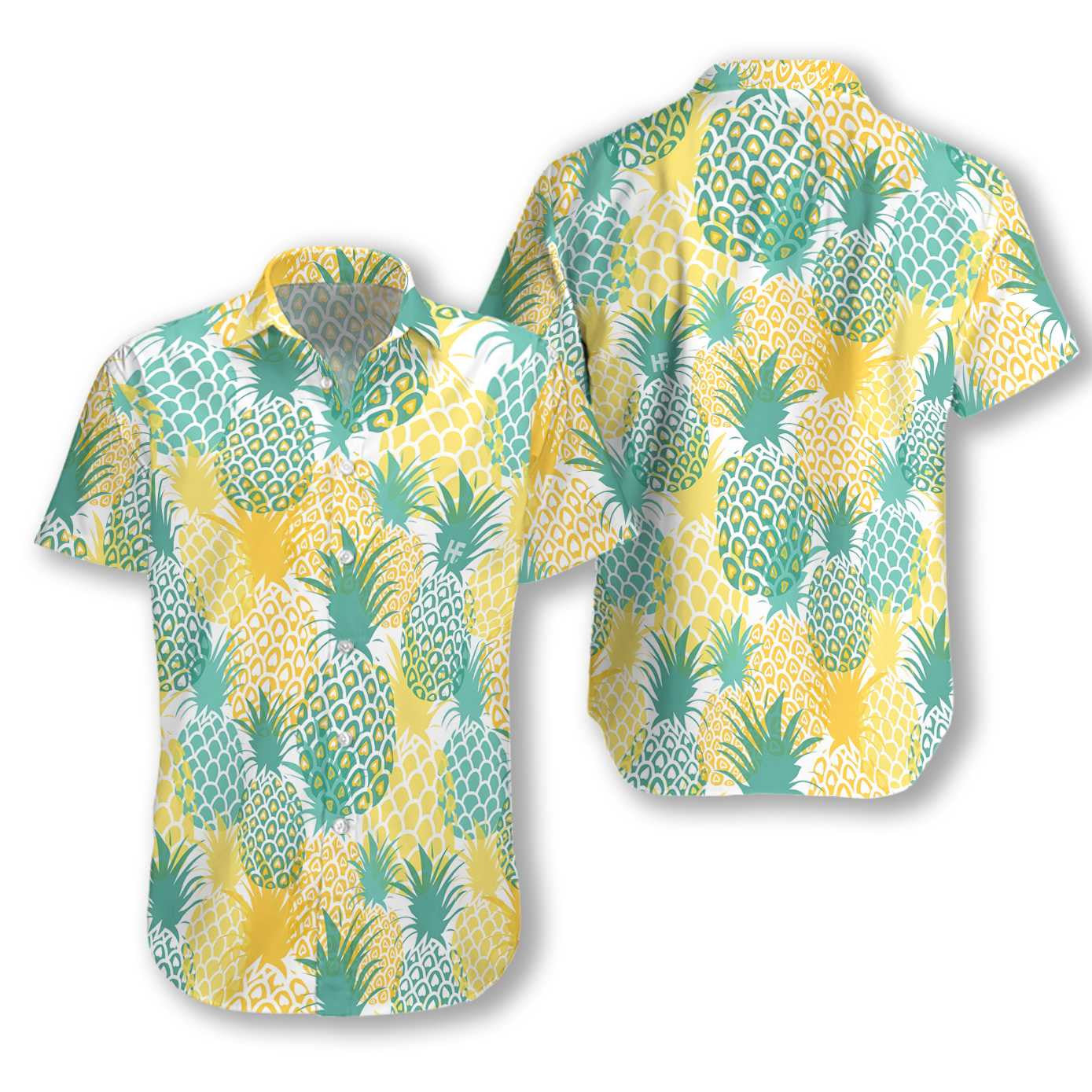 Pineapple Pattern Yellow And Blue Design Hawaiian Shirt,Hawaiian Shirt Gift, Christmas Gift
