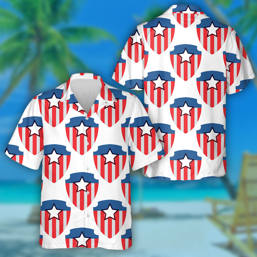 The Shield Superhero At The Style Of American Flag Hawaiian Shirt, Hawaiian Shirt Gift, Christmas Gift