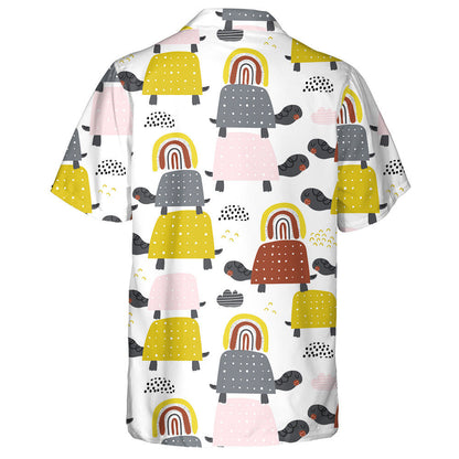 Cute Big And Small Turtles With Rainbows Hawaiian Shirt, Hawaiian Shirt Gift, Christmas Gift