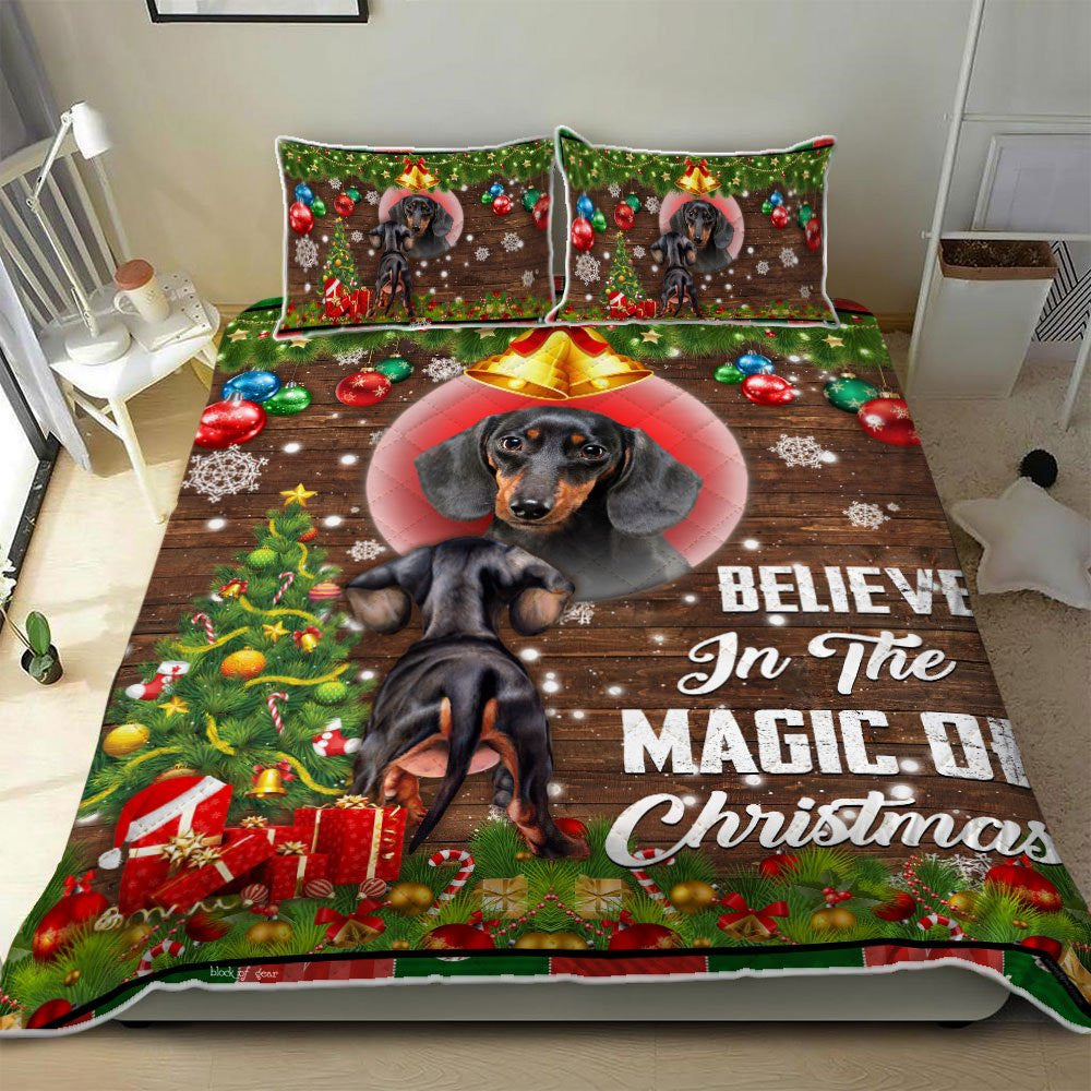 Creid i nDraíocht na Nollag. Leapacha Cuilt Lover Dachshund Socraigh Seomraí Leapa Leapa 3D , Leapa Bronntanas Nollag, Leapa Leapa Nollag