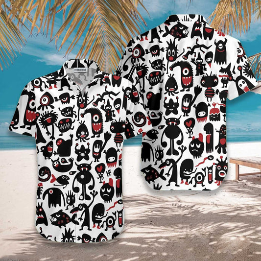 Black Monsters For Halloween Hawaiian Shirt, Hawaiian For Gift