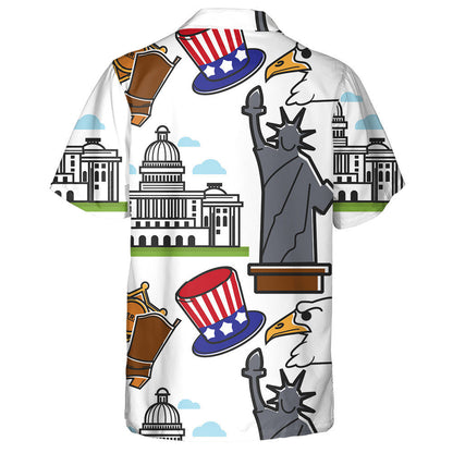 Traveling And Tourism American Symbols And Architecture Hawaiian Shirt,Hawaiian Shirt Gift, Christmas Gift