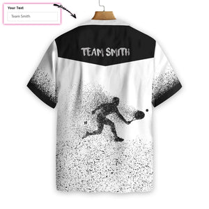 Tennis Player Black And White Custom Name Hawaiian Shirt, Hawaiian Shirt Gift, Christmas Gift