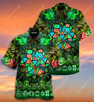 Glowing Kaleidoscope Dice Unisex Hawaiian Shirt Hobbies Short Sleeve Vintage Hawaiian Shirts Hawaiian Shirt Pattern, Hawaiian Shirt Gift, Christmas Gift