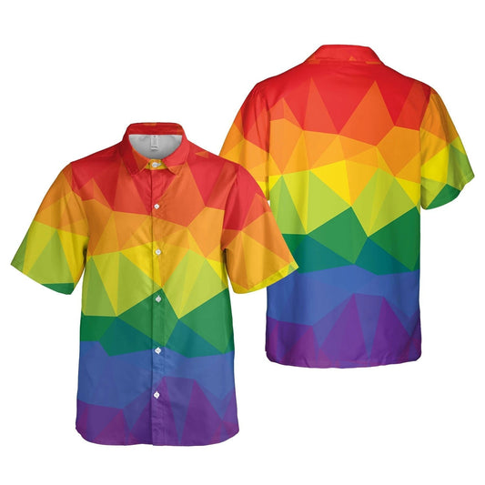 Lgbt Polygon Pattern Lovely Design Hawaiian Shirt, Hawaiian For Gift
