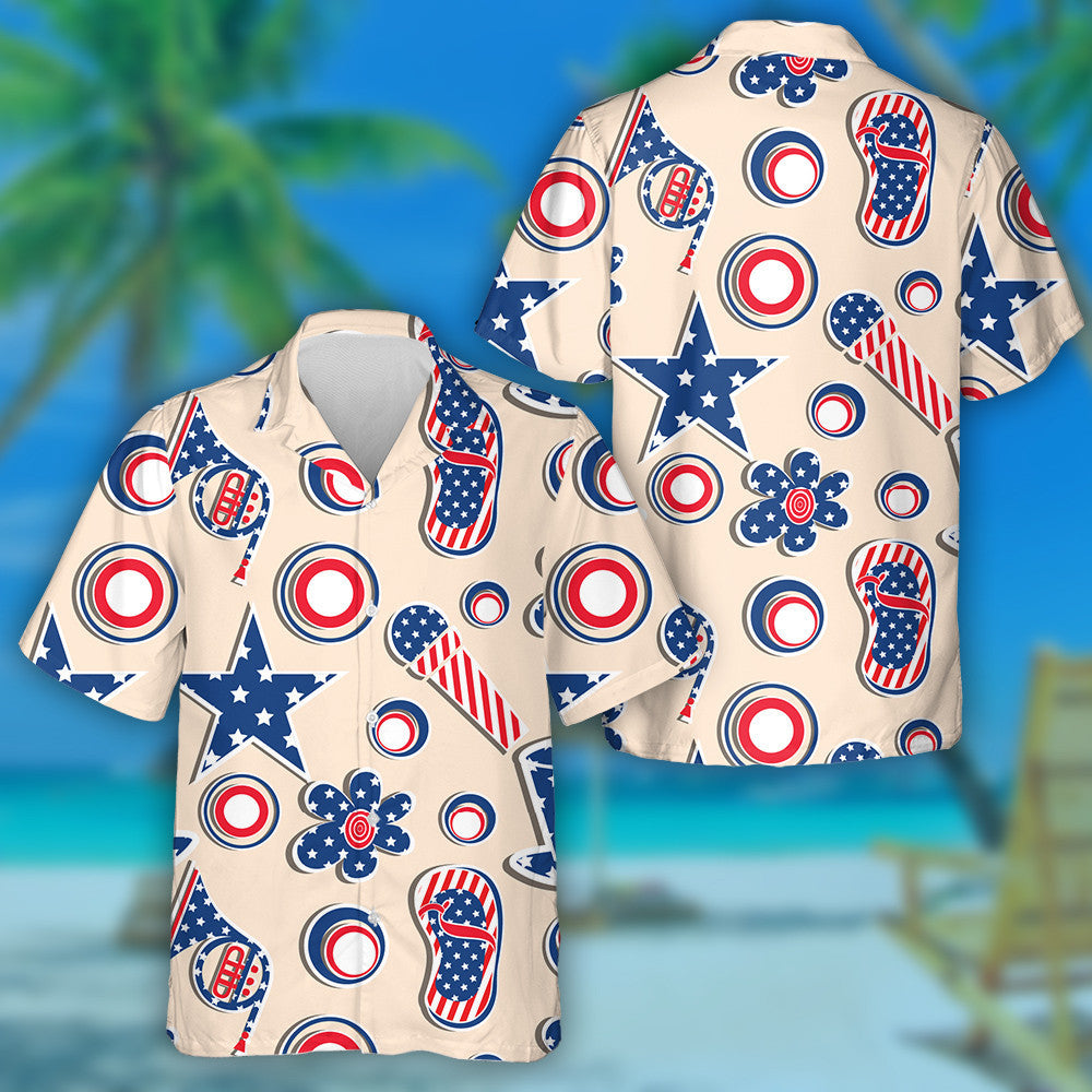 Creative Symbols In The Pattern Of Stars And Stripes Hawaiian Shirt, Hawaiian Shirt Gift, Christmas Gift