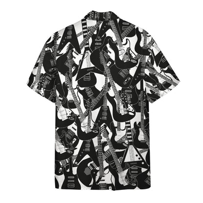 Electric Guitar Artistic Background Design Hawaiian Shirt,Hawaiian Shirt Gift, Christmas Gift