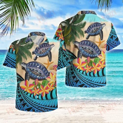 Blue Sea Turtle - Short Sleeve Shirt Vacation Aloha Shirt Tactical Hawaiian Shirt Hawaiian Shirts For Women,Hawaiian Shirt Gift, Christmas Gift