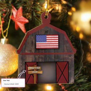Barn Flag Personalized Custom Ornament, Christmas Ornament Gift, Christmas Gift, Christmas Decoration