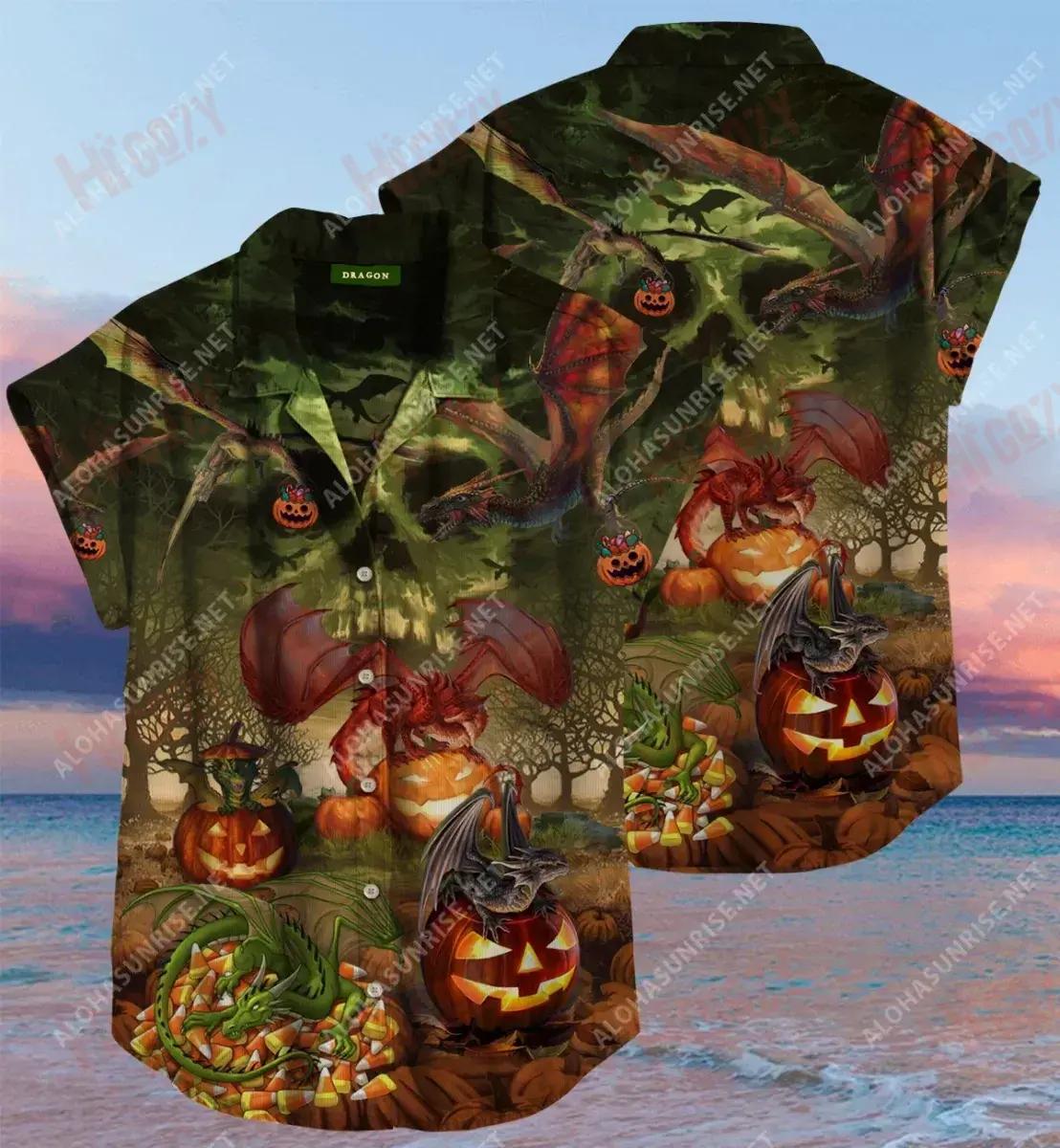 Amazing Dragon Halloween Short Hawaiian Shirt Vacation Short Sleeve Vintage Hawaiian Shirts Hawaiian Shirt, Christmas Gift