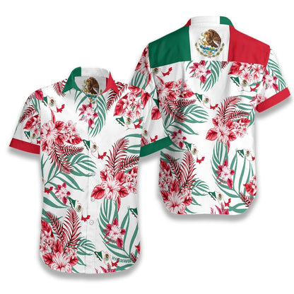 Mexico Proud Red And Green Design Hawaiian Shirt,Hawaiian Shirt Gift, Christmas Gift