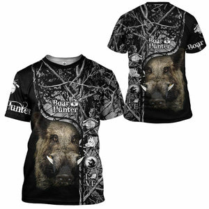 3D Boar Hunter Black Custom Tshirt Hoodie Apparel