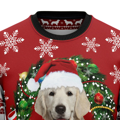 Golden Retriever Wearing Santaâs Hat Ugly Christmas Sweater,Christmas Ugly Sweater,Christmas Gift,Gift Christmas 2024