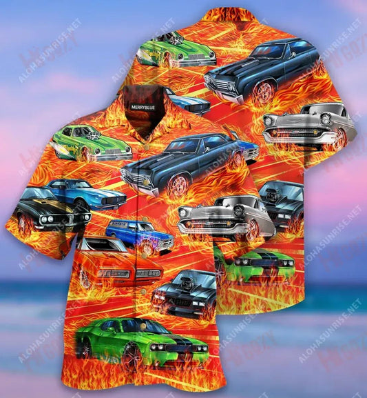 Amháin Níos Mó Car Rásaíocht Gluaisteán Léine Haváís Unisex Aigéan Aloha Léinte Saincheaptha Haváis Patrún Léine Haváís, Bronntanais Léine haváíais, Bronntanas Nollag