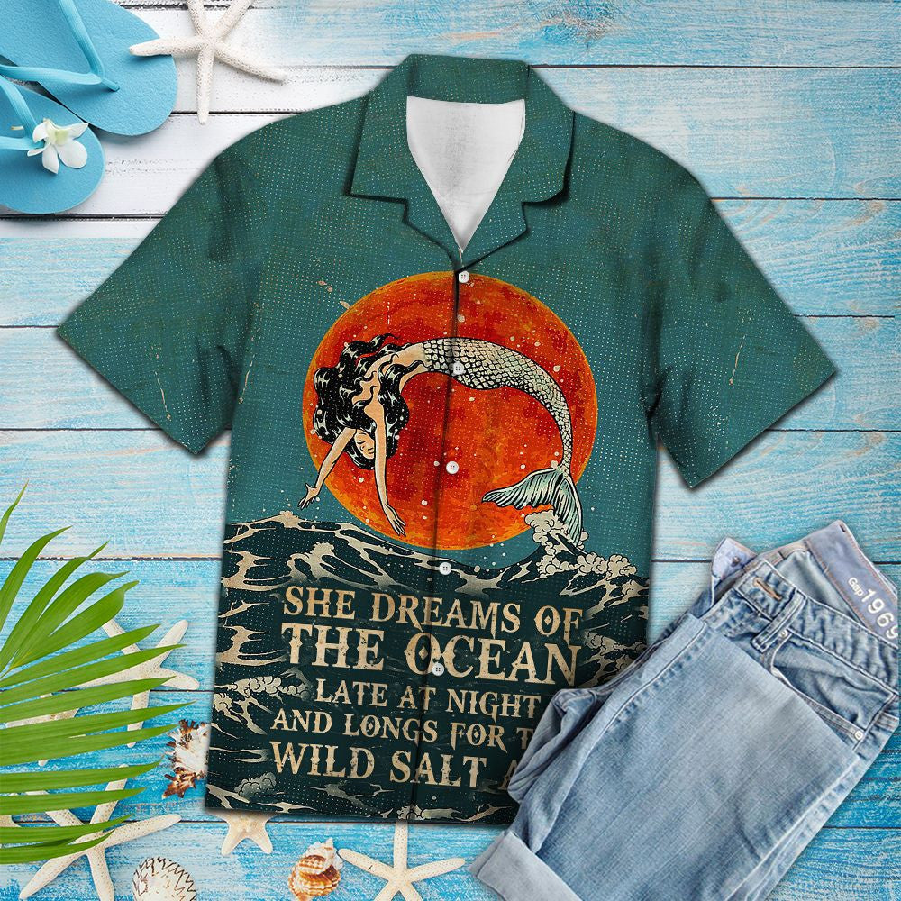 Red Moon Mermaid Aisling An Phatrún Aigéin Léine Haváís, Bronntanas Léine Haváíais, Bronntanas Nollag