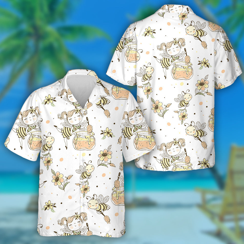 Natural Summer Flower Fairy And Honey Bees Hawaiian Shirt, Hawaiian Shirt Gift, Christmas Gift