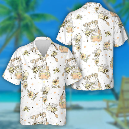 Natural Summer Flower Fairy And Honey Bees Hawaiian Shirt, Hawaiian Shirt Gift, Christmas Gift