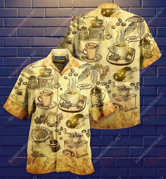 Cuidíonn Life Happen Coffee Caife Unisex Léine Haváís Laethanta Saoire Gearr Muinchille Oirbheartaíochta Léinte Haváís Léinte haváíais do Mhná, Bronntanas Léine Haváís, Bronntanas Nollag