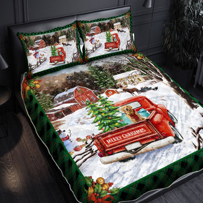 Christmas Bedding Golden Retriever Christmas Quilt Bedding Set Bedroom Set Bedlinen 3D ,Bedding Christmas Gift,Bedding Set Christmas