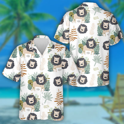 Lions Greannmhar Agus Duilleoga Trópaiceacha Léine Haváís, Bronntanas Léine Haváí, Bronntanas Nollag