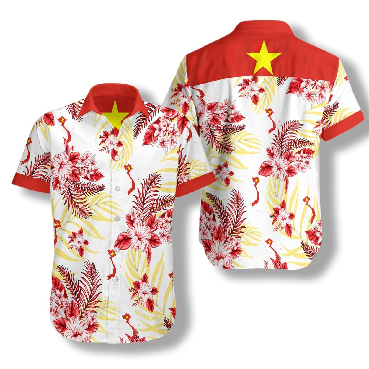 Vietnam Tropical In White Skin Design Hawaiian Shirt, Hwaiian For Gift