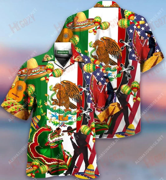 Mheicsiceo Trí fhuil Meiriceánach De réir Breithe Tírghrá De Rogha Léine Haváise Unisex Muinchille Samhraidh Gearr-Muinchille Na Léinte Haváís is Fearr Léinte Haváís do Mhná, Bronntanas Léine Haváís, Bronntanas Nollag