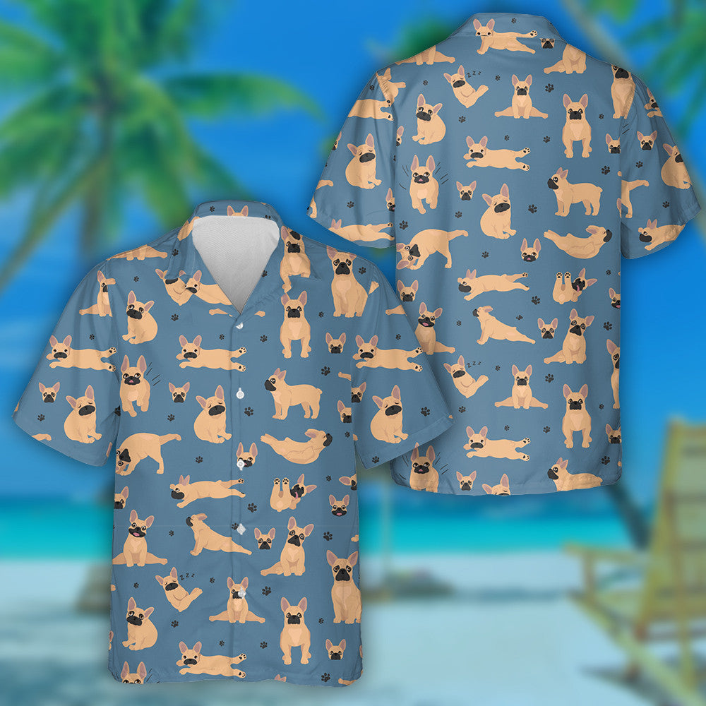 Bulldog na Fraince Sláintiúla Agus Ióga ag baint le Léine Haváís, Bronntanas Léine Haváise, Bronntanas Nollag