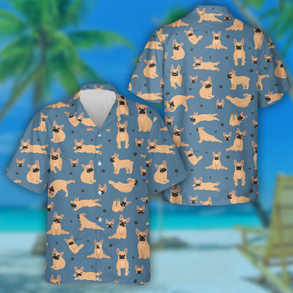 Bulldog na Fraince Sláintiúla Agus Ióga ag baint le Léine Haváís, Bronntanas Léine Haváise, Bronntanas Nollag