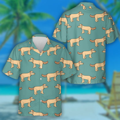 Cúlra Ainmhithe Madra Seasta Líneach Doodle Cúlra Léine Haváís, Bronntanas Léine Haváís, Bronntanas Nollag