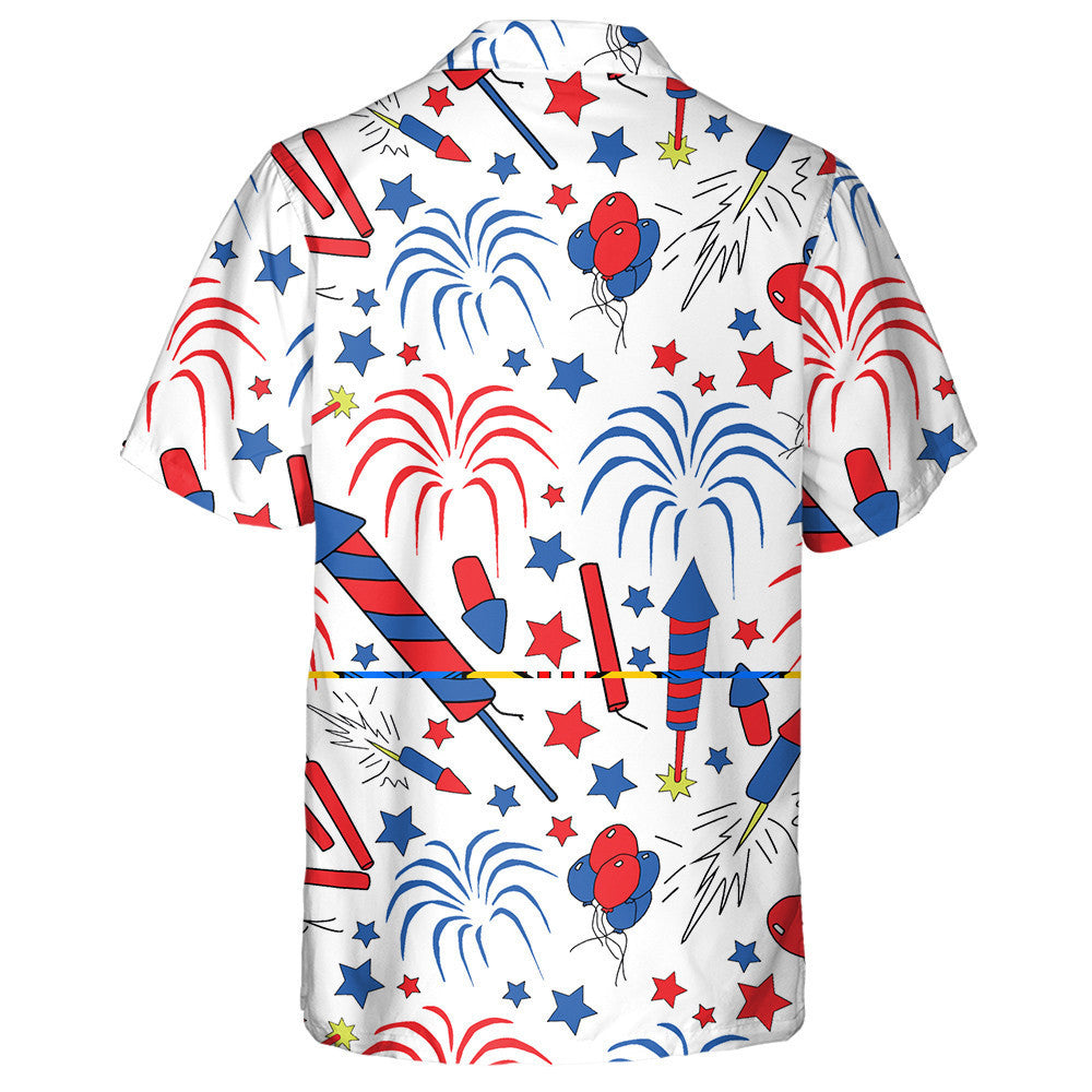 Dearadh Patrún Cúlra Bán 4 Iúil Shona Léine Haváíais, Bronntanas Léine Haváís, Bronntanas Nollag