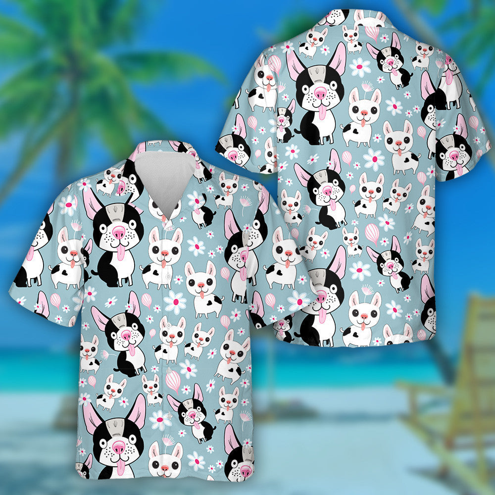 Madraí Beaga Ar Chúlra Gorm Le Bláthanna Léine Haváís, Bronntanas Léine Haváís, Bronntanas Nollag