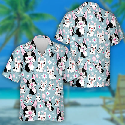 Madraí Beaga Ar Chúlra Gorm Le Bláthanna Léine Haváís, Bronntanas Léine Haváís, Bronntanas Nollag