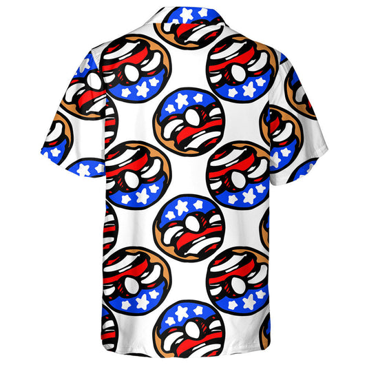 Donut Sweet Le Icing Siombailí Bratach Mheiriceá Patrún Léine Haváís, Bronntanas Léine Haváís, Bronntanas Nollag