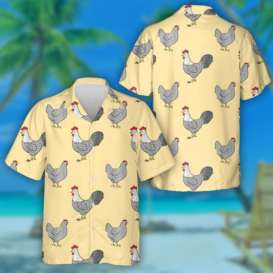 Chicken Farm With Roosters And Hens Hawaiian Shirt, Hawaiian For Gift