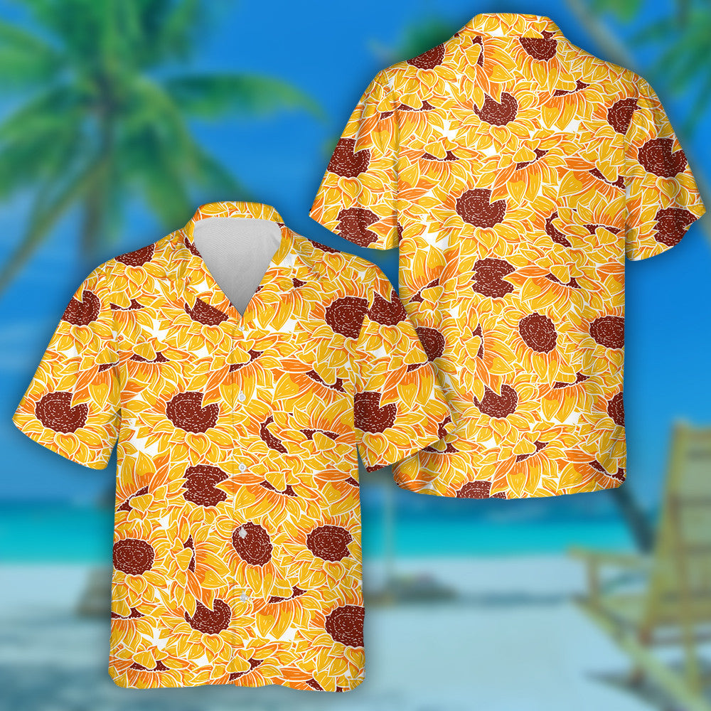 Cúlra Athrá Bláthanna Le Eilimintí Bláthanna Lus na Gréine Earraigh Léine haváí, Bronntanas Léine Haváíais, Bronntanas Nollag