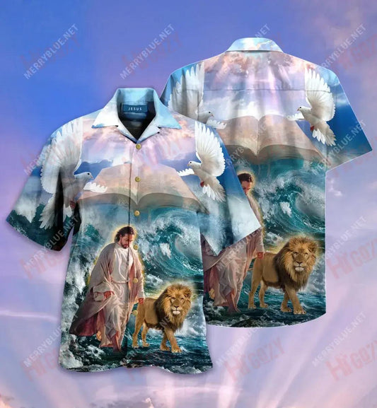 Faith Over Fear Léinte Gearr haváís Léinte Trópaiceacha an tSamhraidh Léinte Greannmhar Haváís, Bronntanas Léine Haváís, Bronntanas Nollag