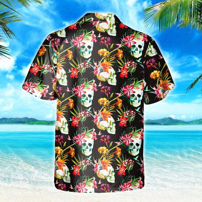 Dearadh Bláthanna Léine Haváís Skull Is Mise An Stoirm, Bronntanas Léine Haváíais, Bronntanas Nollag