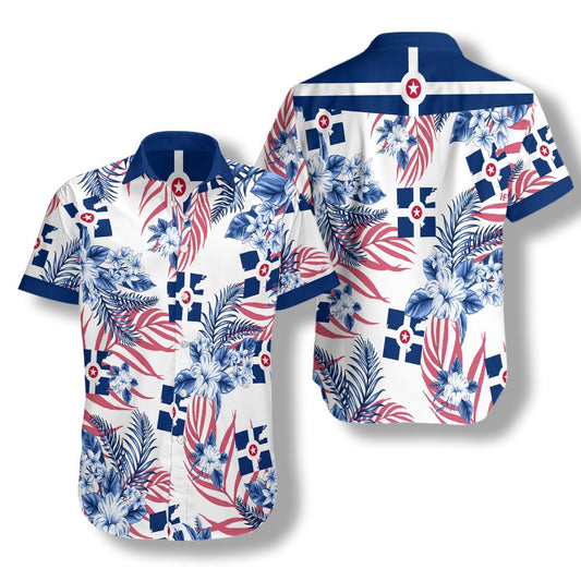 Indianapolis Proud On White Background Pattern Hawaiian Shirt, Hawaiian For Gift
